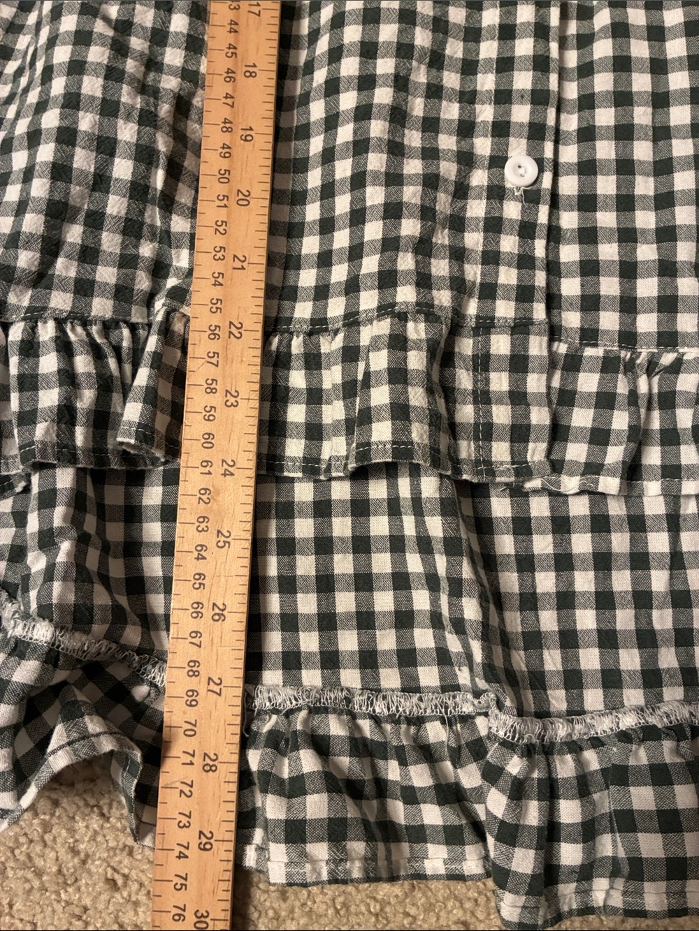 Flygo Set Green Gingham Ruffle Trim Top and Drawstring Pants Cotton Size 2XL - Picture 7 of 10